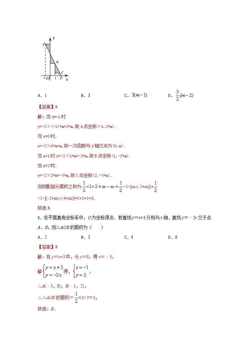 沪教版八年级数学下册专项测试和期中期末强化冲刺卷 专项21.3 整式方程-直线围成的图形面积03
