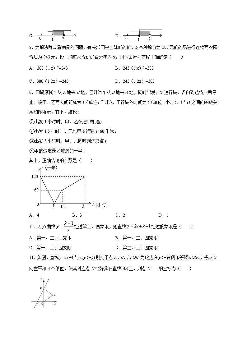 沪教版八年级数学下册专项测试和期中期末强化冲刺卷 专项3.3 期中检测0302