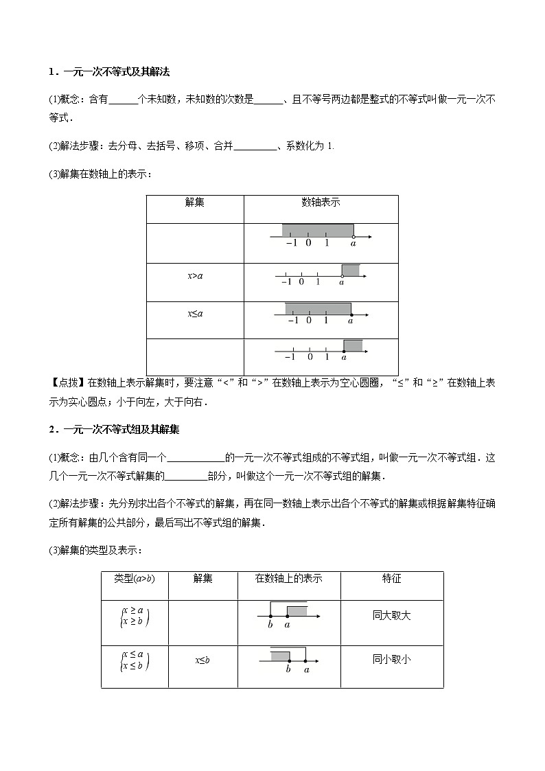 第08章 一元一次不等式(组)-2021年中考数学一轮复习(考点梳理+重难点讲解+过关演练)(通用版)(含答案)第2页
