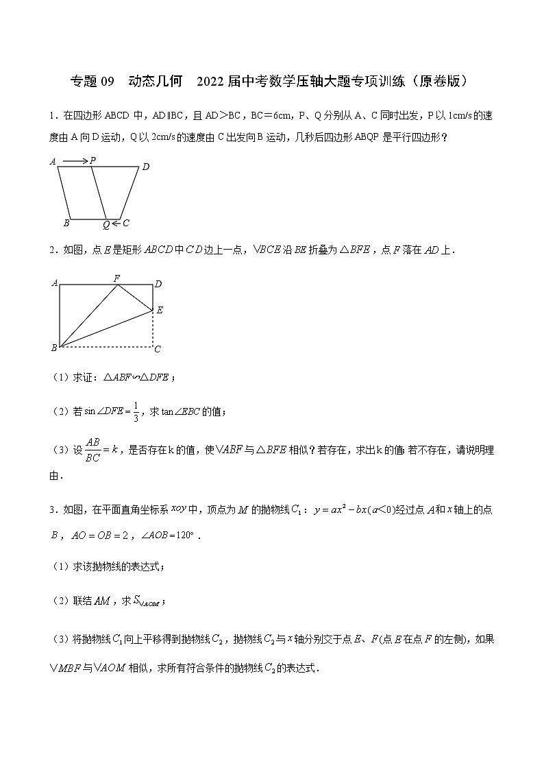 专题09 动态几何(原卷版)第1页