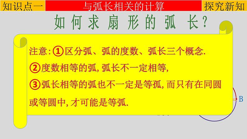 24.4(1) 弧长和扇形面积-2021-2022学年九年级数学上册教学课件(人教版)第5页