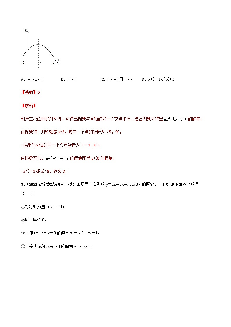 专训二十六、二次函数与一元二次方程 解析版第2页