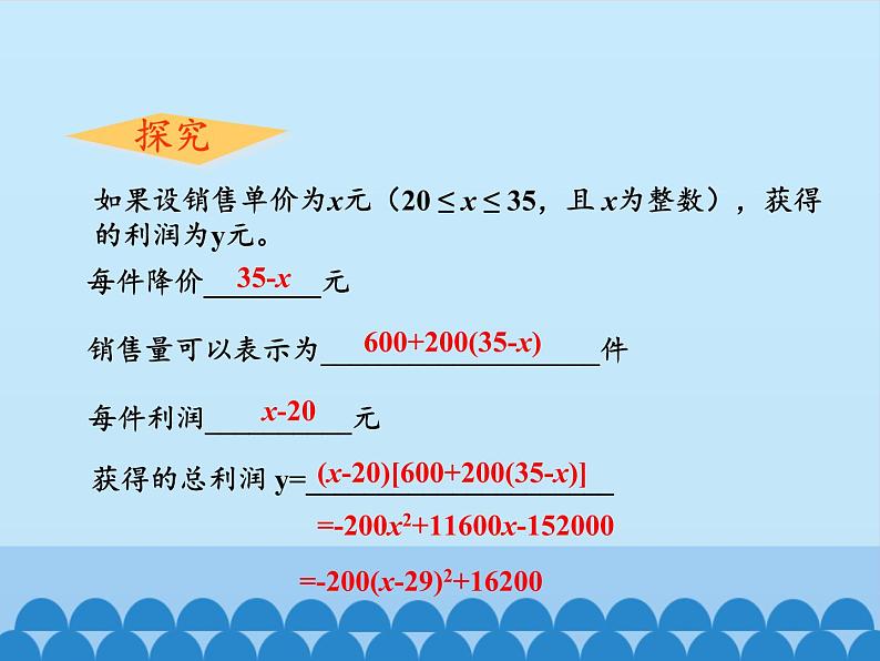 沪科版数学九年级上册 21.6 综合与实践 获取最大利润_(课件)第8页