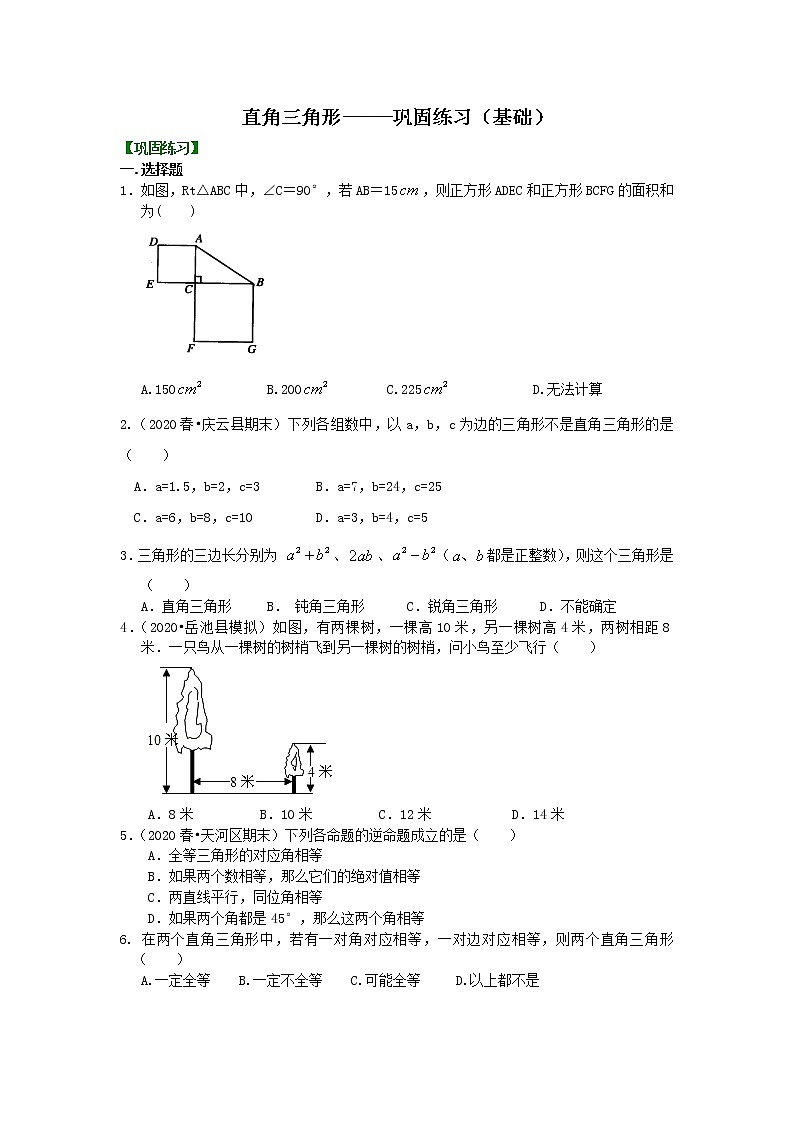 第3讲 直角三角形(基础)学案01