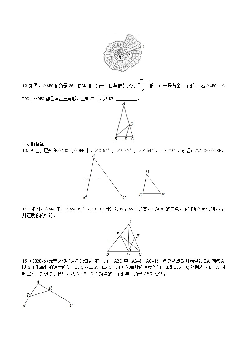 第24讲 探索三角形相似的条件(基础)练习题03