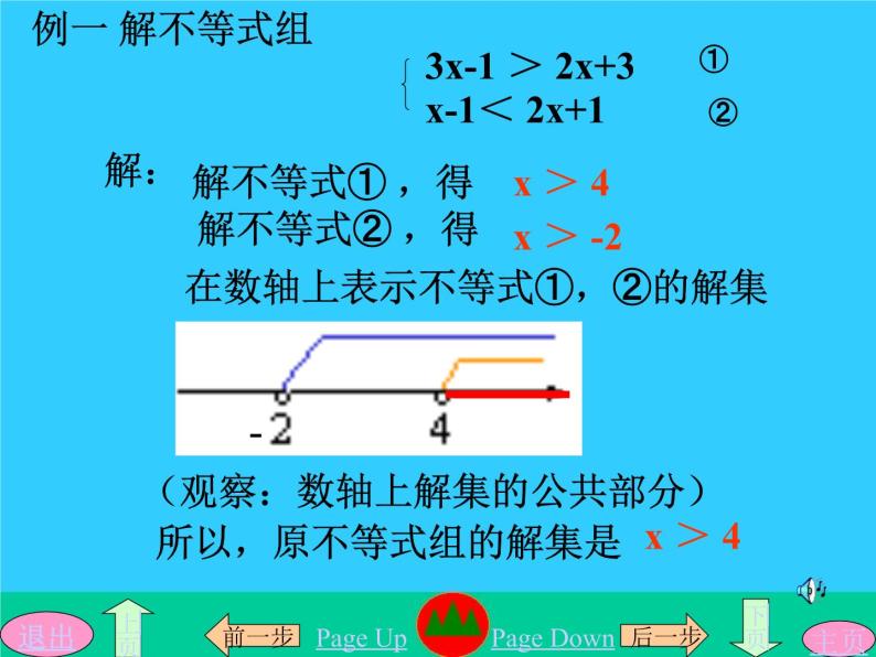 华东师大版七年级下册数学 8.3一元一次不等式组和它的解法(1) 课件07