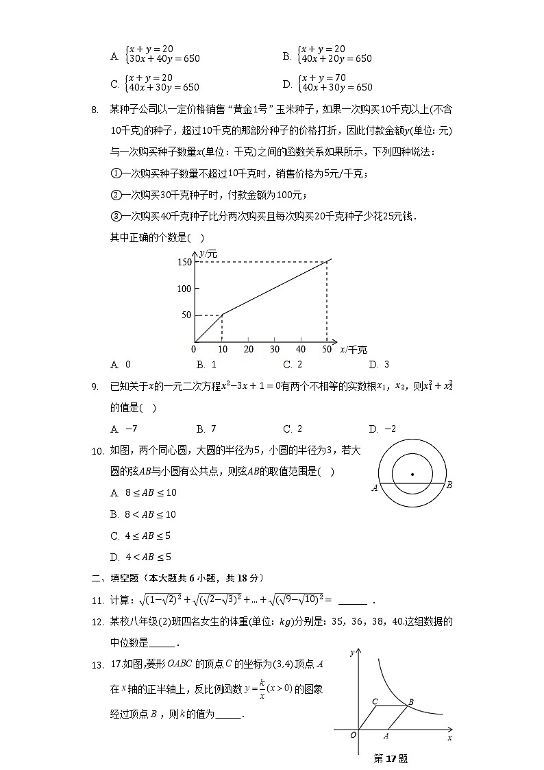湖北省武汉市硚口区2022年中考数学综合复习试卷(word版无答案)第2页