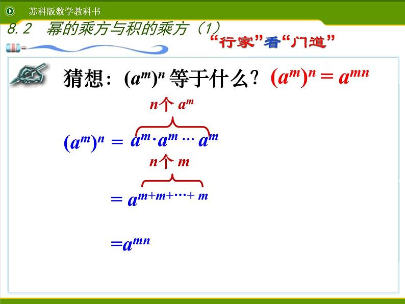 苏科版七年级下册数学课件 8.2幂的乘方与积的乘方第8页