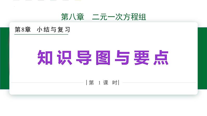 第八章二元一次方程组复习第1课时二元一次方程组复习知识导图课件2021—2022学年人教版数学七年级下册第1页