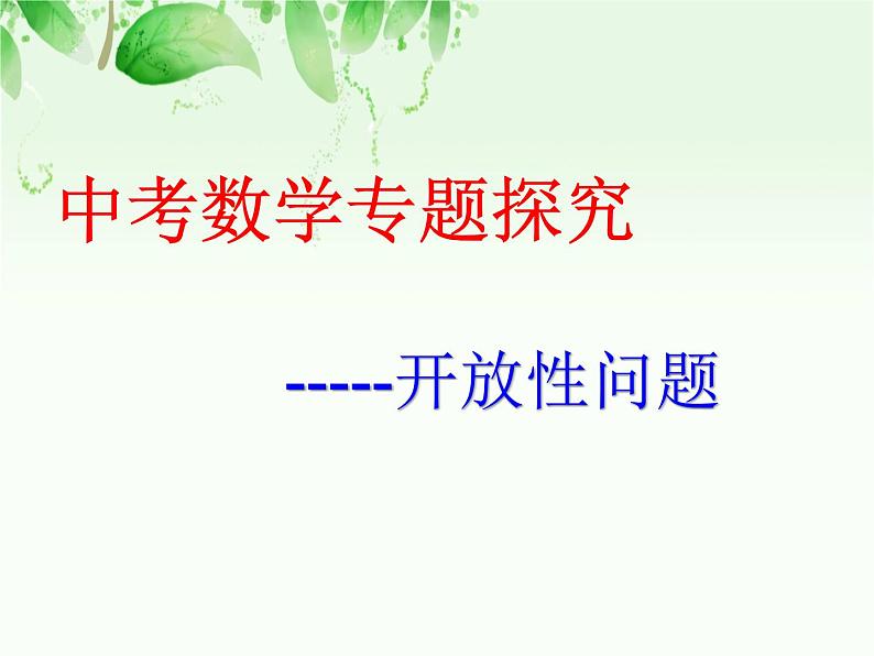 中考数学开放性问题课件PPT第1页