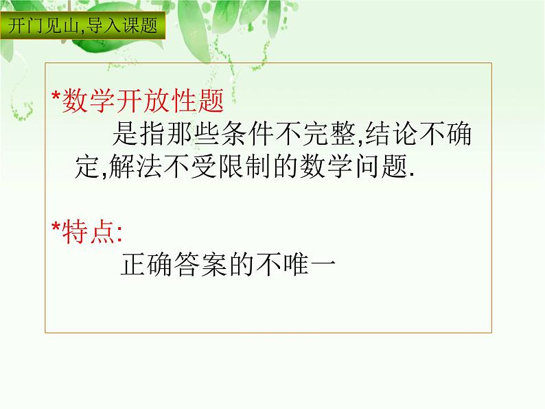 中考数学开放性问题课件PPT第2页