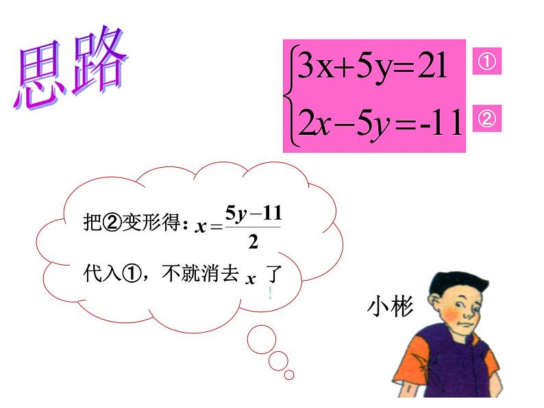 鲁教版(五四制)七年级下册数学 7.2解二元一次方程组(2) 课件第5页
