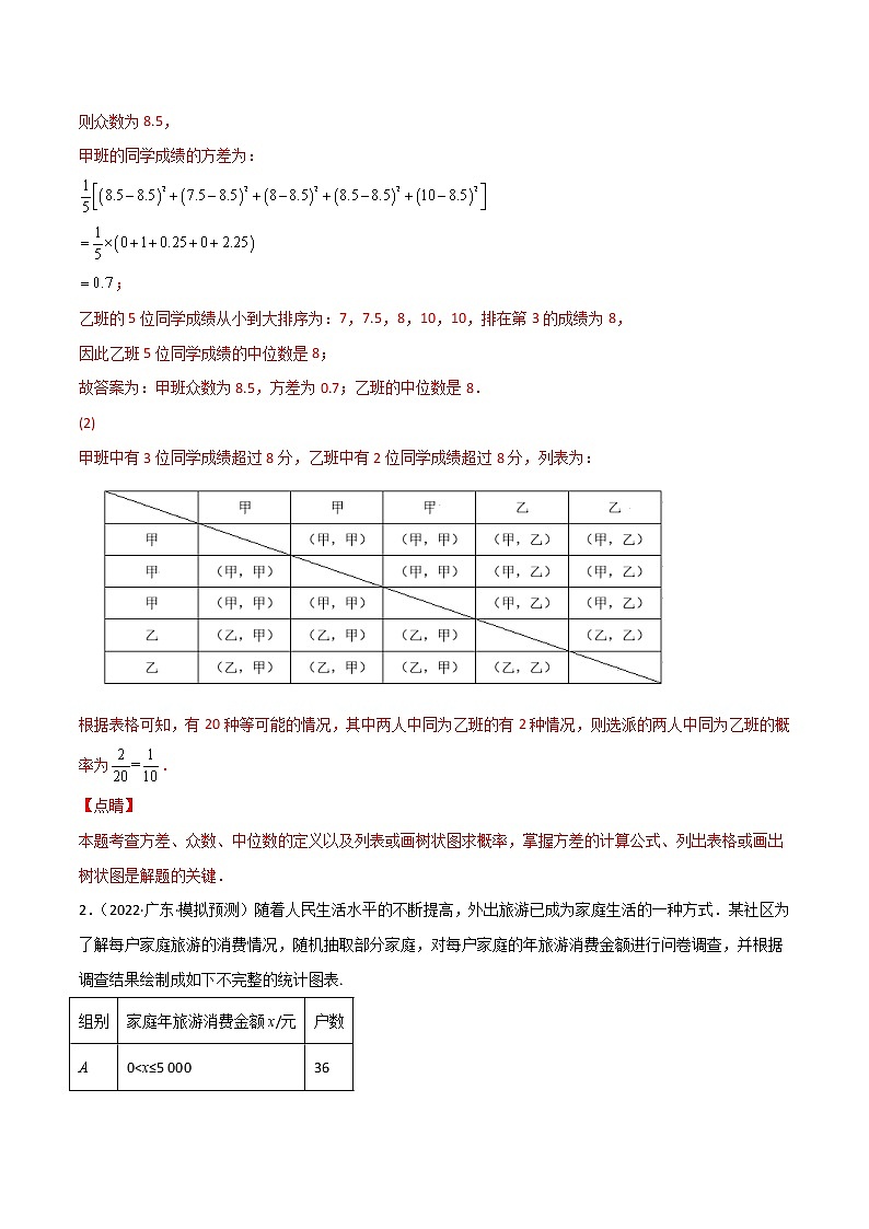 专练10(30题)(统计与概率大题)2022中考数学考点必杀500题(广东专用)(解析版)第2页