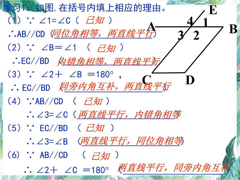 北师大版八年级下册平行线的判定与性质 优质复习课件07