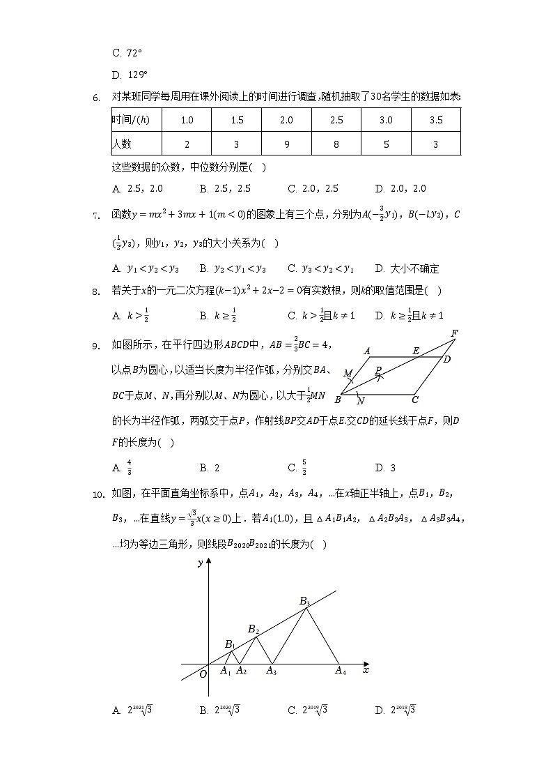 2022年河南省新乡市名校中考数学模拟试卷(一)(含解析)第2页