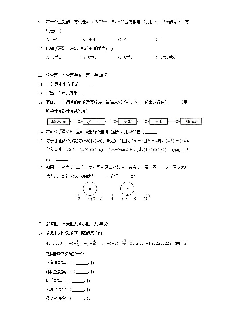 人教版七年级下册第6章 实数 单元测试卷(含解析)第2页