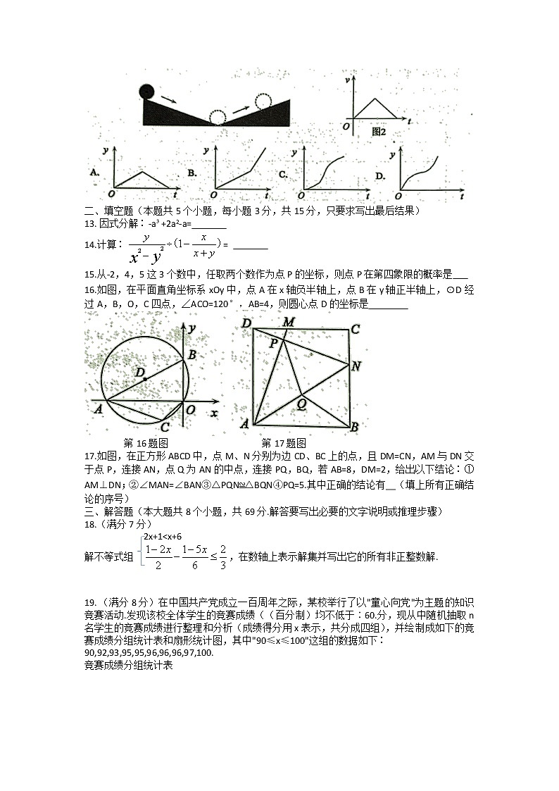 山東省聊城市冠縣2022年九年級(jí)中考一模數(shù)學(xué)試題第3頁