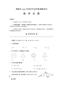 2022年湖北省荆州市初中调研考试一模数学试题