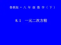 鲁教版（五四制）八年级下册数学 8.1一元二次方程 课件