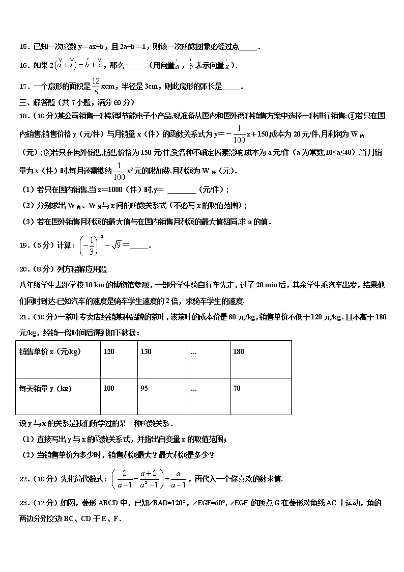 2021-2022学年内蒙古自治区兴安盟乌兰浩特市卫东中学初中数学毕业考试模拟冲刺卷含解析第3页