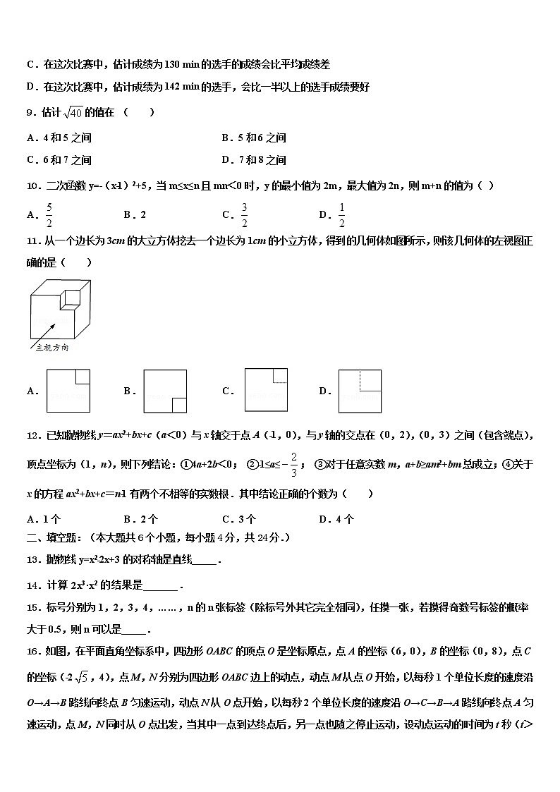 2021-2022学年上海市长宁区高级中学中考数学模拟试题含解析03