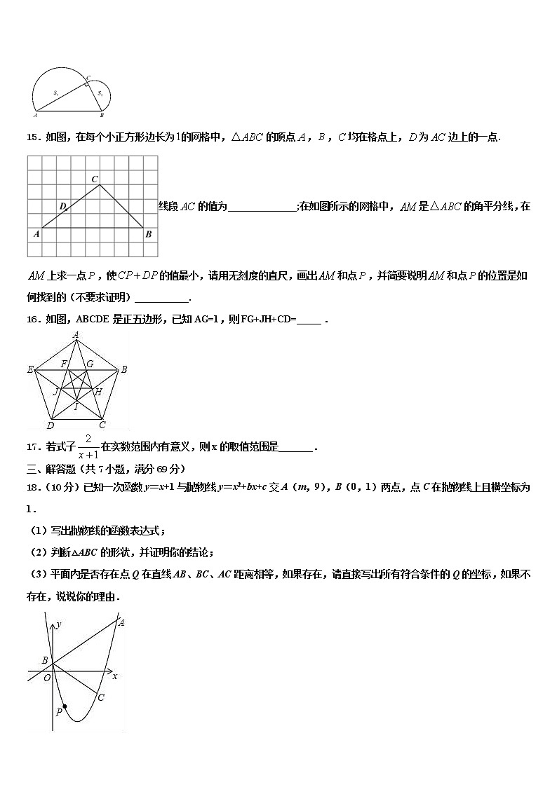 2022年广西壮族自治区河池天峨县市级名校中考联考数学试卷含解析03