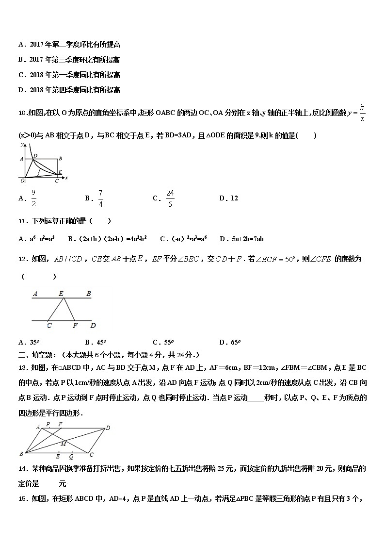 2022年重庆市长寿一中学中考数学考试模拟冲刺卷含解析第3页