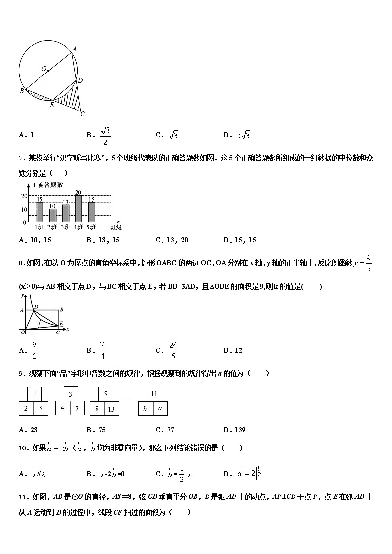 安徽省阜阳市十校联考2021-2022学年毕业升学考试模拟卷数学卷含解析02