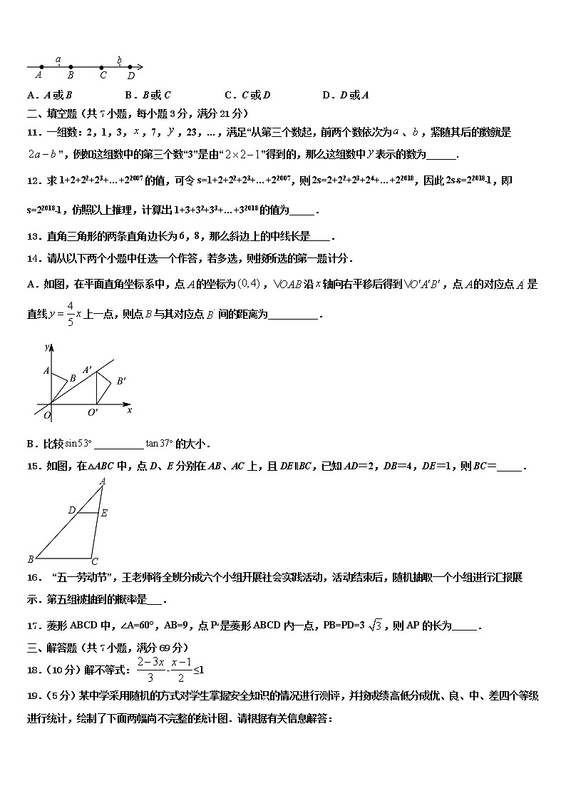 安徽阜阳市重点中学2022年中考数学对点突破模拟试卷含解析第3页