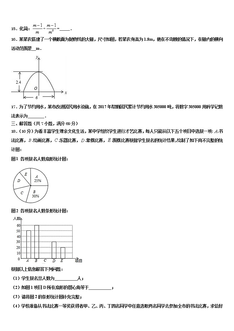 福建省福州六中学2021-2022学年中考押题数学预测卷含解析第3页