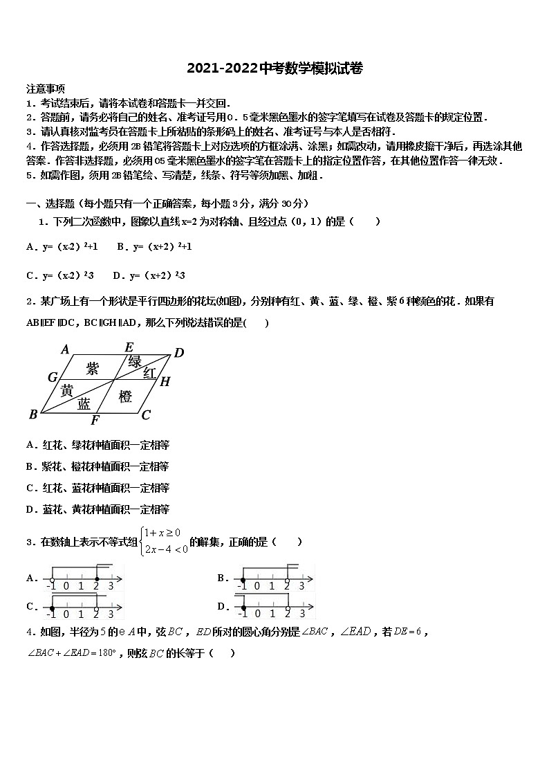 贵州省从江县市级名校2022年中考适应性考试数学试题含解析01