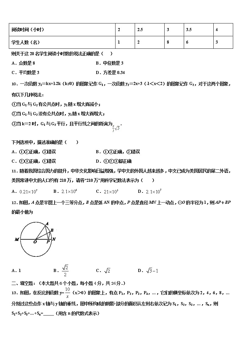 杭州市拱墅区重点中学2021-2022学年中考数学最后冲刺浓缩精华卷含解析第3页