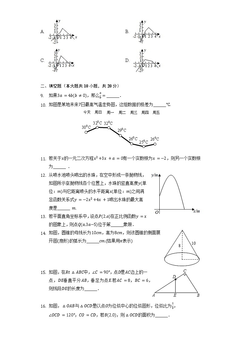 2022年江苏省常州二十四中教育集团中考数学调研数学试卷(4月份)(含解析)第2页
