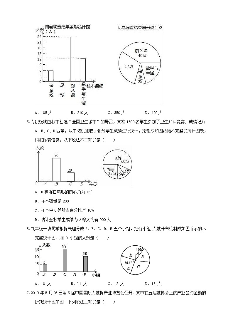 5.2 数据的整理 沪科版数学七年级上册 课时练习02