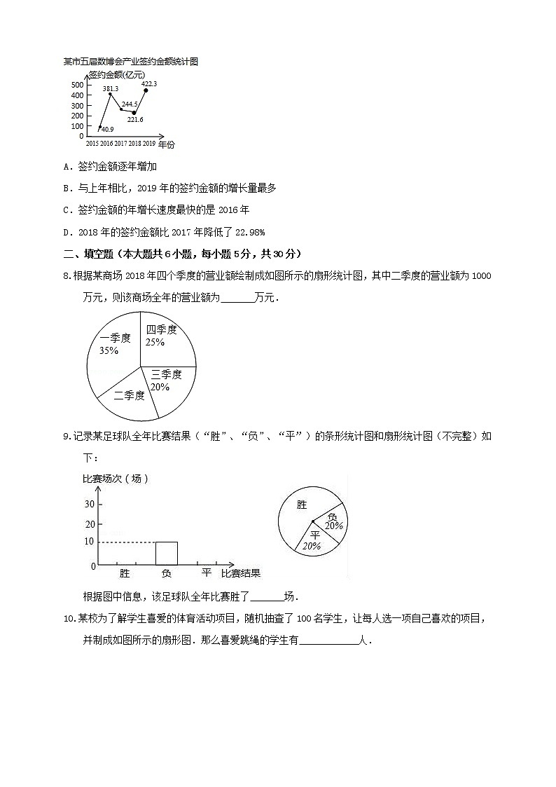5.2 数据的整理 沪科版数学七年级上册 课时练习03