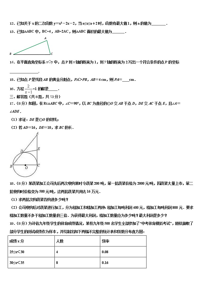 山东省淄博市2022年中考数学考试模拟冲刺卷含解析03