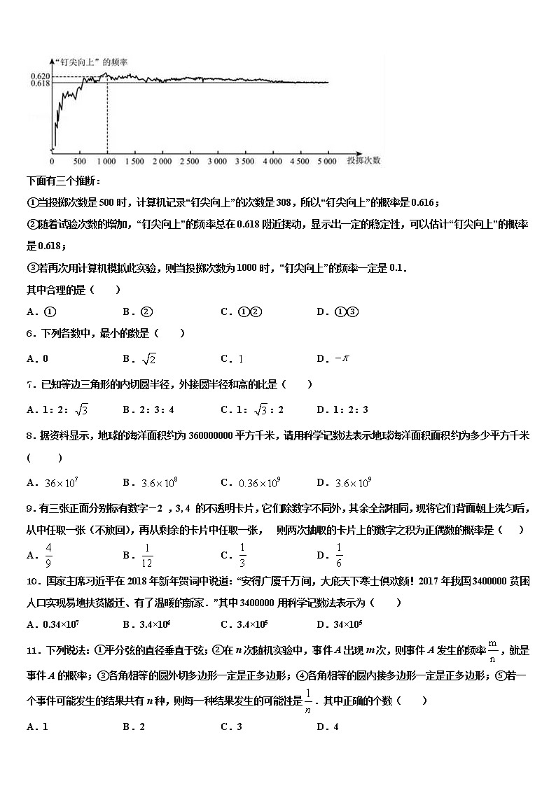 山西省优质模拟试题打包2022年中考数学仿真试卷含解析第2页