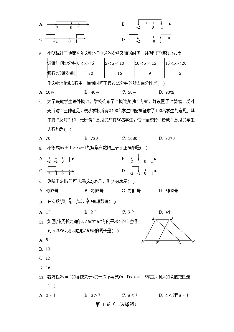 人教版初中数学七年级下册期末测试卷(较易)(含答案解析)02