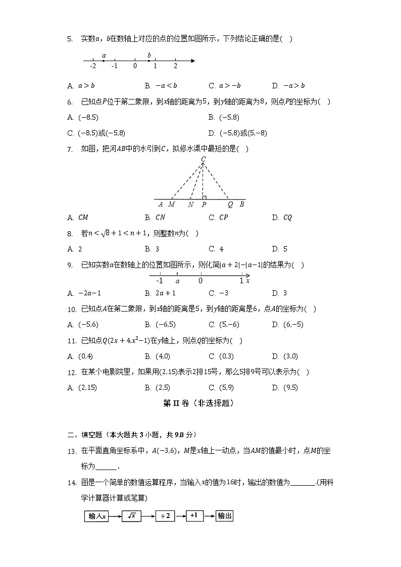人教版初中数学七年级下册期中测试卷(较易)(含答案解析)02