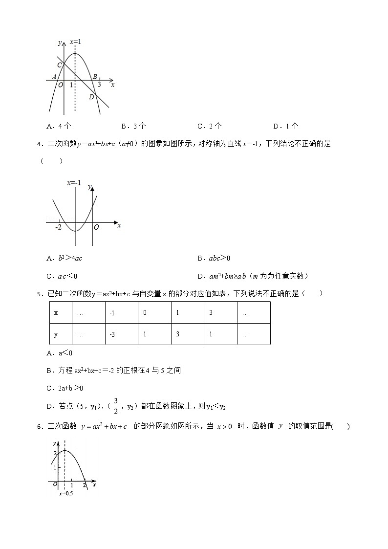 浙教版数学复习阶梯训练:二次函数含解析(优生加练)第2页