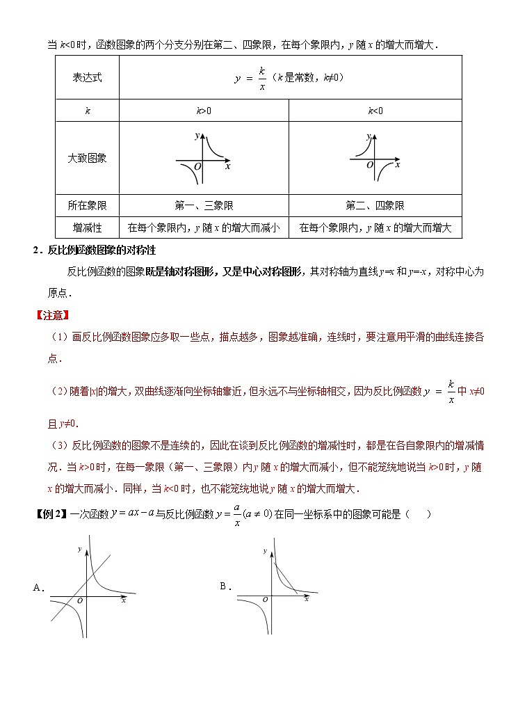 2022年(通用版)中考数学二轮复习核心专题复习攻略:专题07 反比例函数及其运用 (原卷+解析版)02
