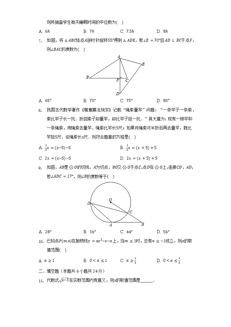 福建省福州市鼓樓區(qū)立志中學(xué)2021-2022學(xué)年九年級(jí)（下）期中數(shù)學(xué)試卷（含解析）第2頁
