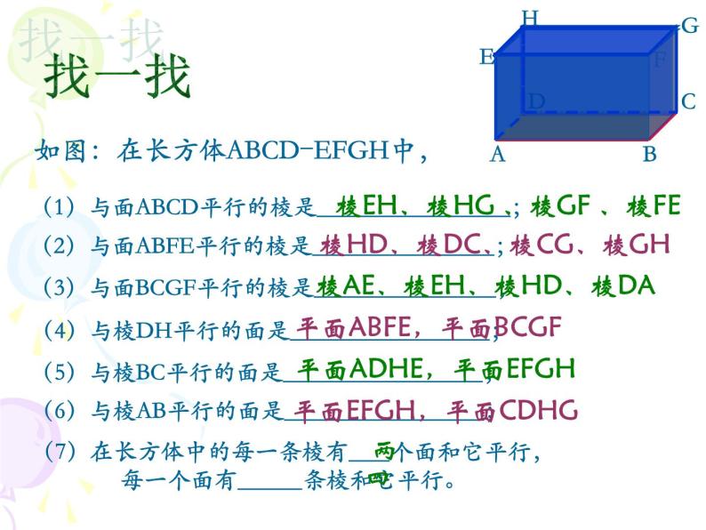 沪教版（上海）六年级第二学期数学8.4长方体中棱与平面的位置关系认识（2）（14张PPT）05