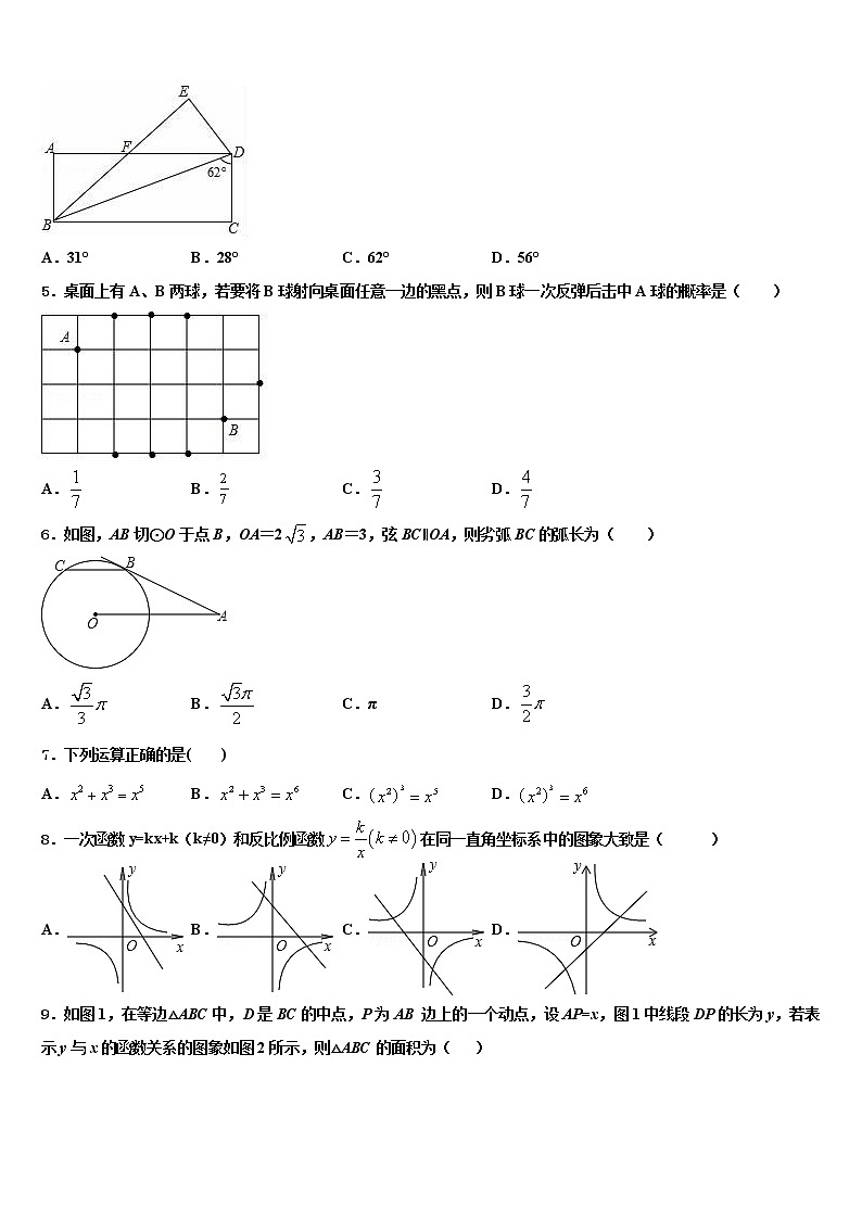 浙江省宁波市市级名校2021-2022学年中考适应性考试数学试题含解析第2页