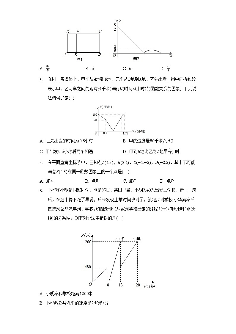 人教版初中数学八年级下册第十九章《一次函数》单元测试卷(困难)(含答案解析)第2页