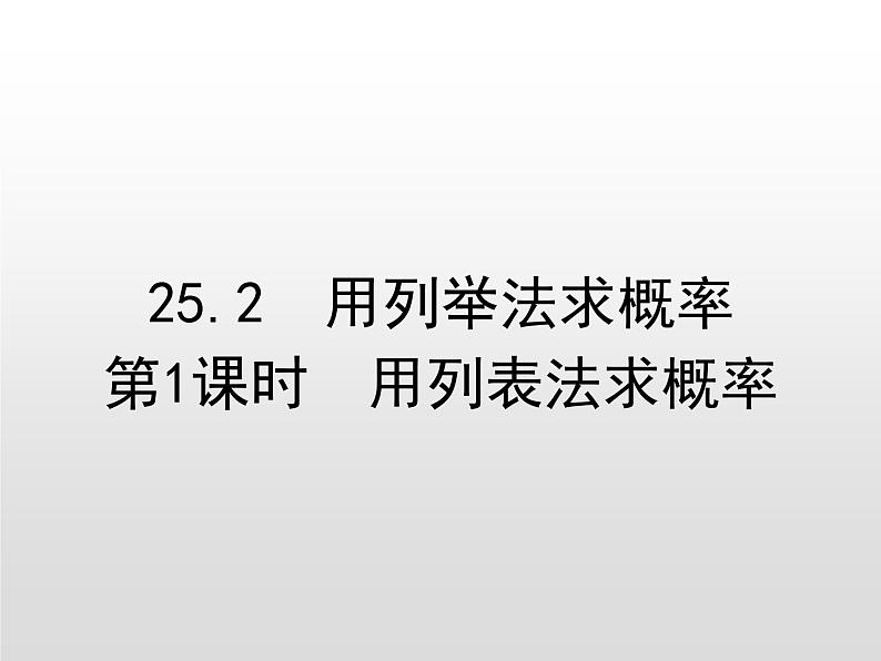 25.2第1课时 用列表法求概率课件19 PPT01