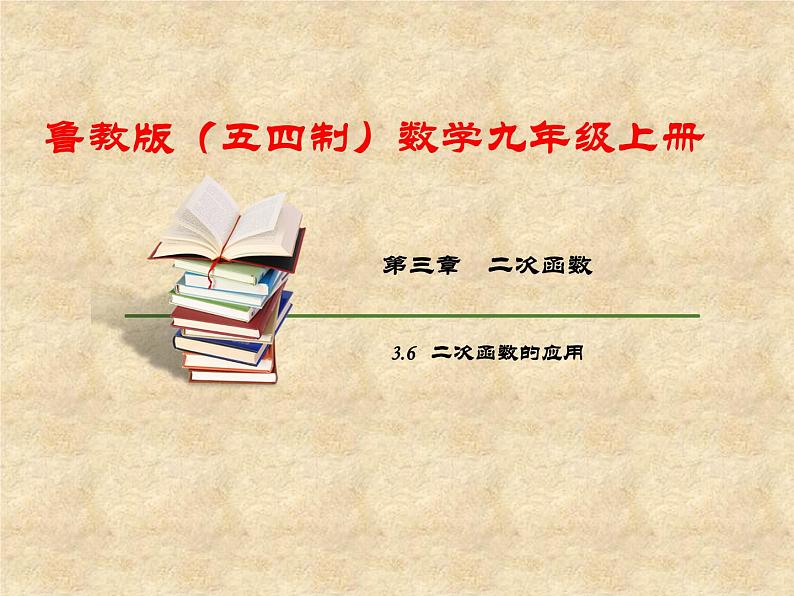 鲁教版(五四制)数学九年级上册 第三章 3.6 二次函数的应用 课件01