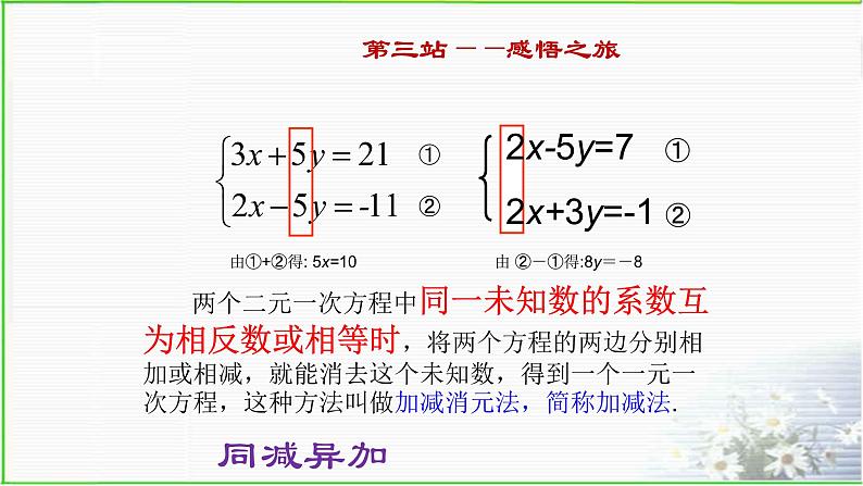 二元一次方程组的解法 8.2加减消元法 人教版数学七年级下册 课件第7页