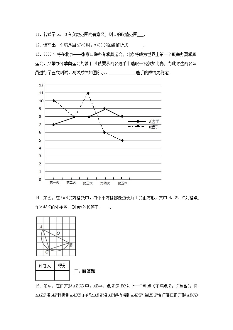 2022年河南省信阳市九年级第三次模拟测试数学试题 含解析第3页
