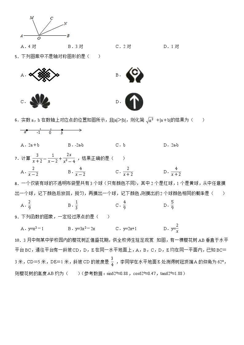 2022年山东省济南市初中学业水平考试数学模拟卷一02